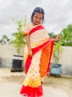 ক্রিম কাতান রেডি শাড়ী - Image 2